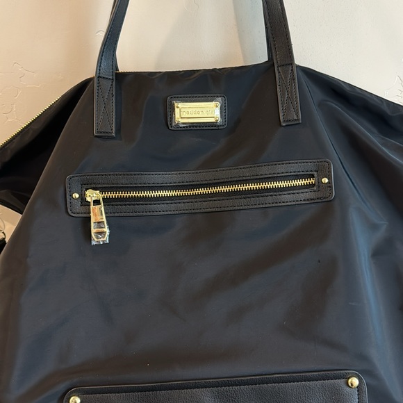 Madden Girl Black Overnight Tote Bag Crossbody XL - Picture 5 of 8